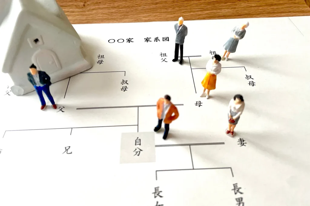 家系図と家族を表すイメージ